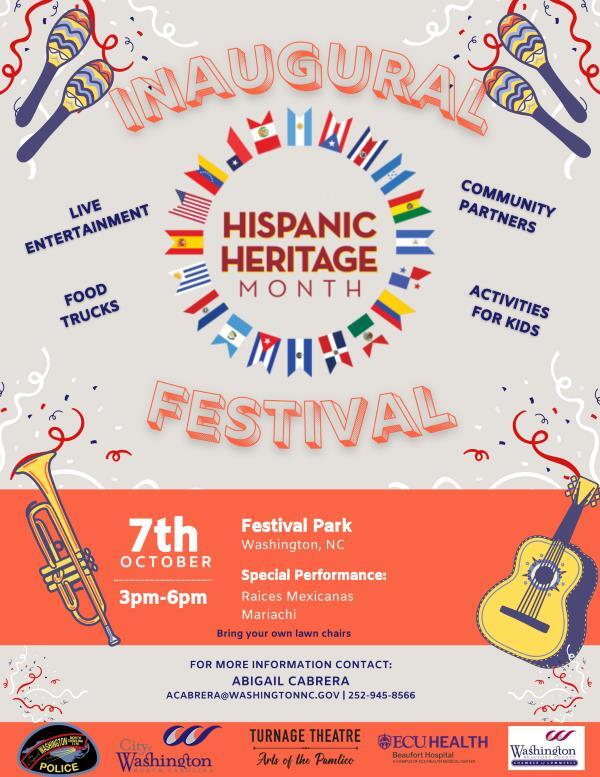 Hispanic Heritage Month Flyer. All information from this flyer is listed below.