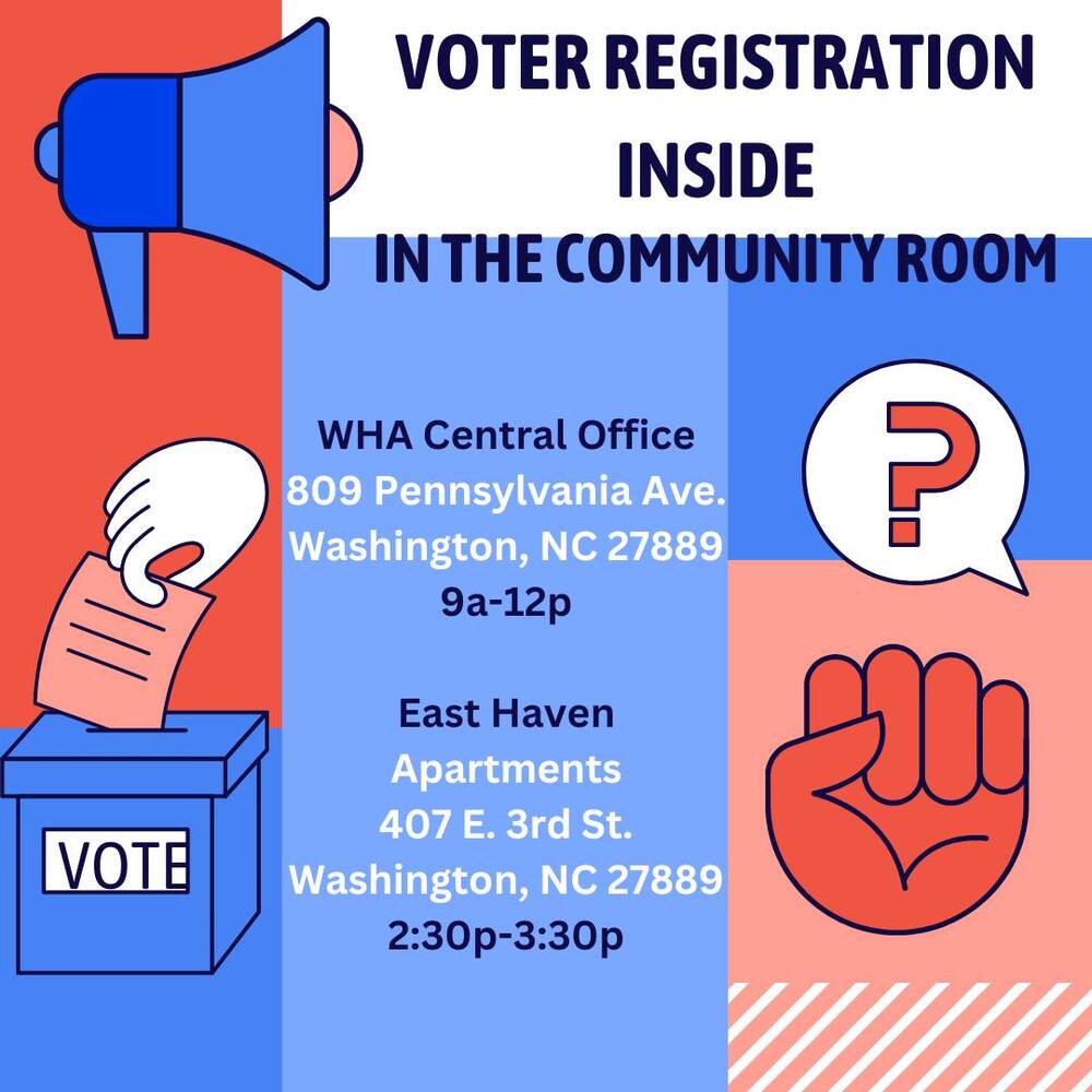 Voter Registration flyer. All information from this flyer is included below.