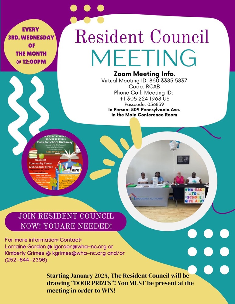 2024 Resident Council Flyer, all information as listed above.