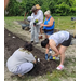 Women planting in the ground.