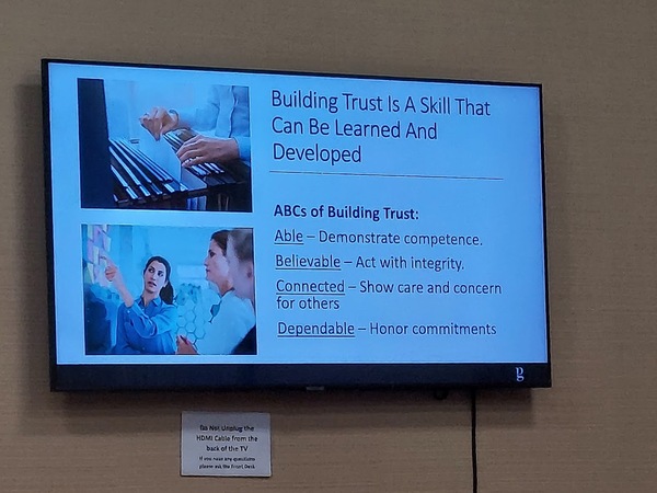 Presentation Slide of the ABCs of Building Trust.