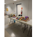 Prizes and snacks on tables at the Bingo Event.